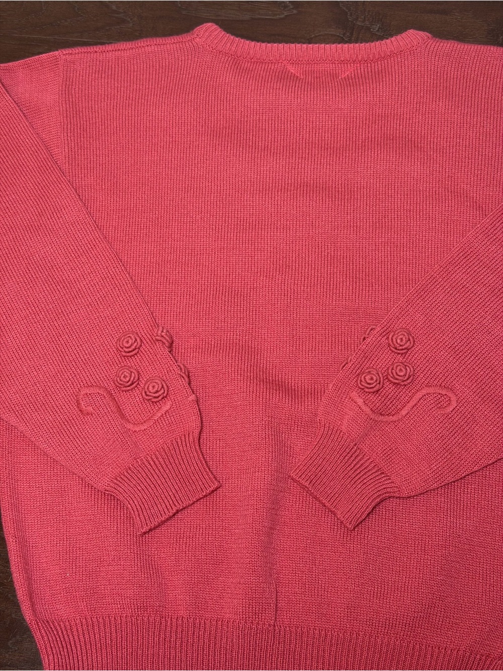 Vintage Blair Boutique Pink Floral Embroidered Cottagecore Sweater Large - Picture 7 of 10
